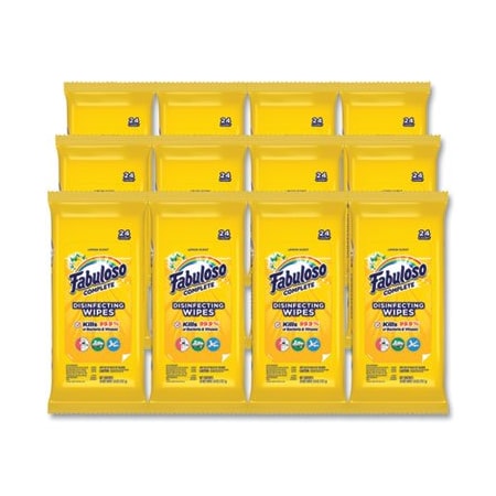 Fabuloso MULTI PURPOSE WIPES, LEMON, 7 X 7, 1, 12PK 98719